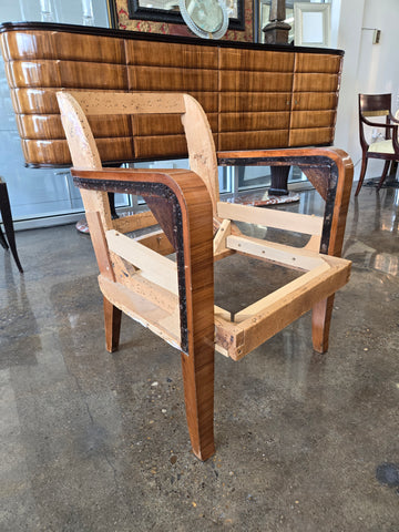 Pair of Italian Art Deco Rosewood Chairs, Circa, 1930's