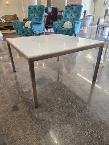 Pair of Vintage Knoll Side Tables with the original stone tops