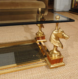 Gilt Brass & Brass Coffee Table by Maison Charles et Fils