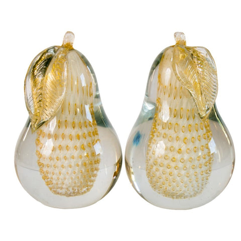 Murano Book Ends in Pear Form attributed to Barovier, circa 1950s