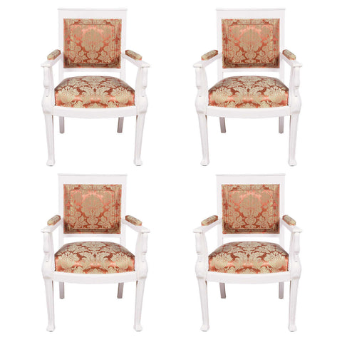 Set of 4 French Emperor Revival Armchairs