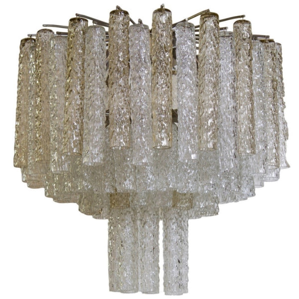 Pale Amber & Clear Murano Chandelier by Venini, 1960’s