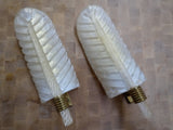 Pair of White and Gold Barovier Sconces