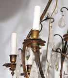 French Bronze & Rock Crystal Chandelier