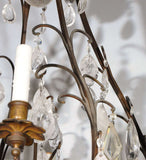 French Bronze & Rock Crystal Chandelier