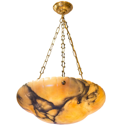 French Amber Alabaster Fixture