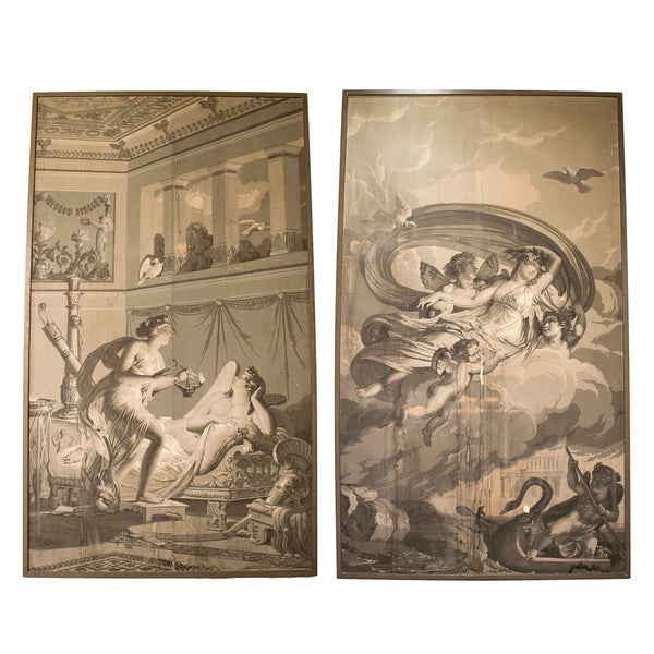 Pair of Dufour Wallpaper Panels, "The Marriage of Cupid and Psyche", Circa 1816