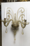 Pair of Amber Murano Sconces attributed to Seguso