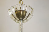 3-Arm Clear Murano Chandelier with Leaves