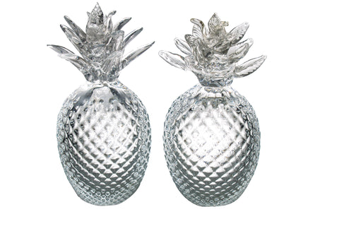Pair of Clear Murano Glass Pineapples