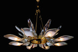 Hand Blown Murano Glass Chandelier with Brass Mounts