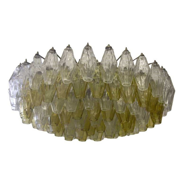 Yellow Murano Polyhedral Chandelier by Carlo Scarpa for Venini