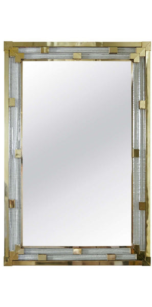 Art Deco Style Italian Mirror in Molded & Polished Glass
