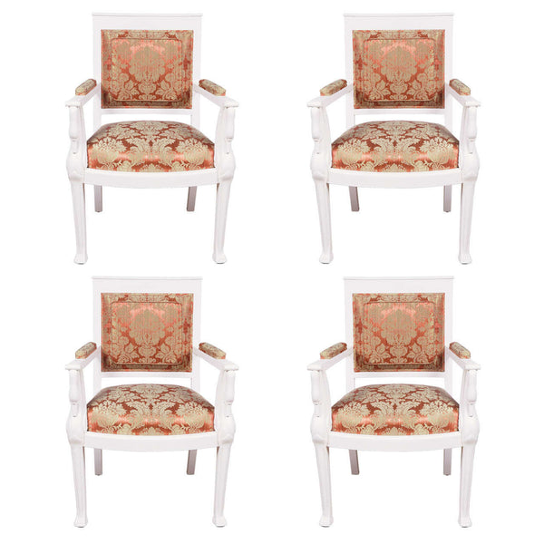 Set of 4 French Emperor Revival Armchairs
