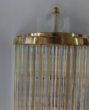 Murano Glass Rod and Brass Sconces in the Style of Venini, Circa 1970's  ( Two Pair Available )