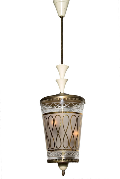 Italian brass and glass lantern, 1950