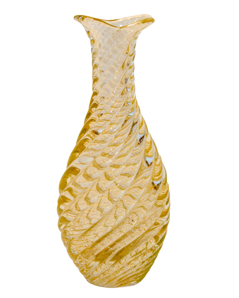 Tall Murano gold glass vase