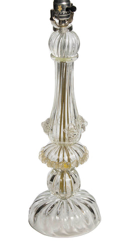 Clear and Gold Murano Glass Lamp c.1950’s